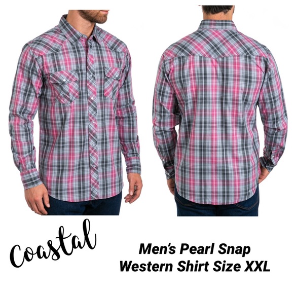 Coastal Other - Coastal Razzle Pearl Snap Western Shirt Mens XXL